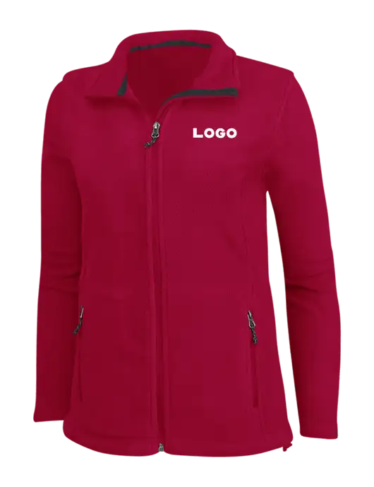 Womens Red Fleece Jacket w/Logo