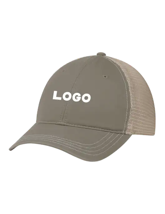 Richardson 111 Garment Washed Trucker Cap Medium Taupe w/Tan Mesh w/Logo