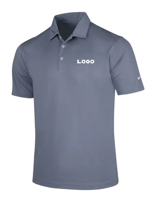 NIKE Medium Grey Dri-Fit Vertical Mesh Polo w/Logo