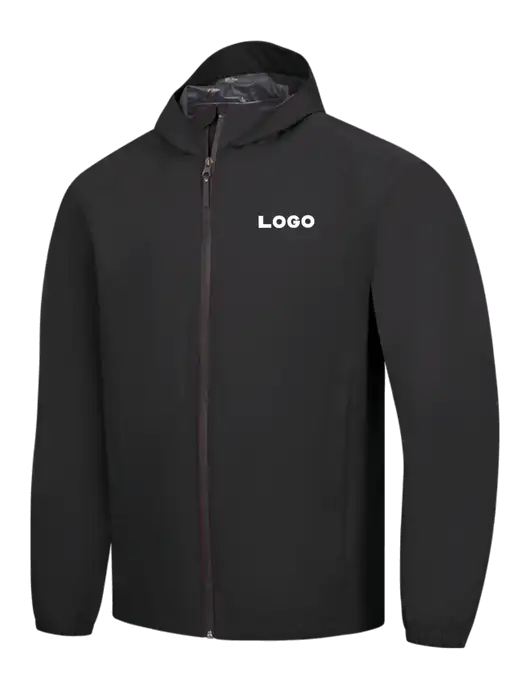 Black Essential Rain Jacket w/Logo