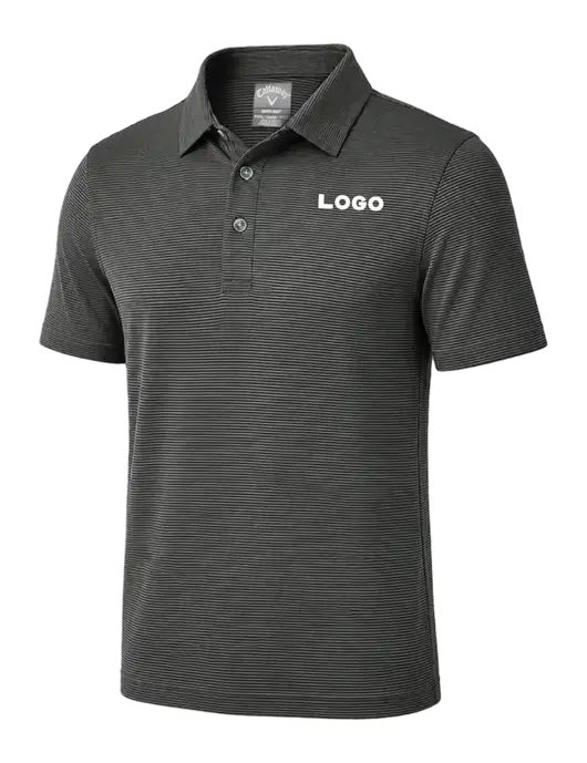 Callaway Black Fine Line Stripe Polo w/Logo