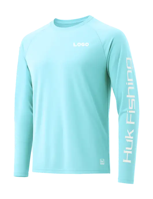HUK Very Light Sapphire LoPro Pursuit Long Sleeve T-Shirt w/Logo