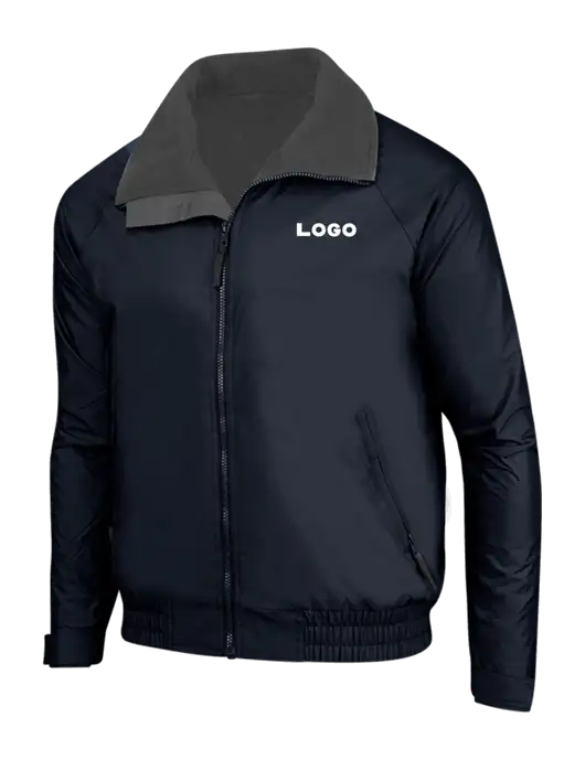 True Navy/Grey Heather Classic Competitor Jacket w/Logo