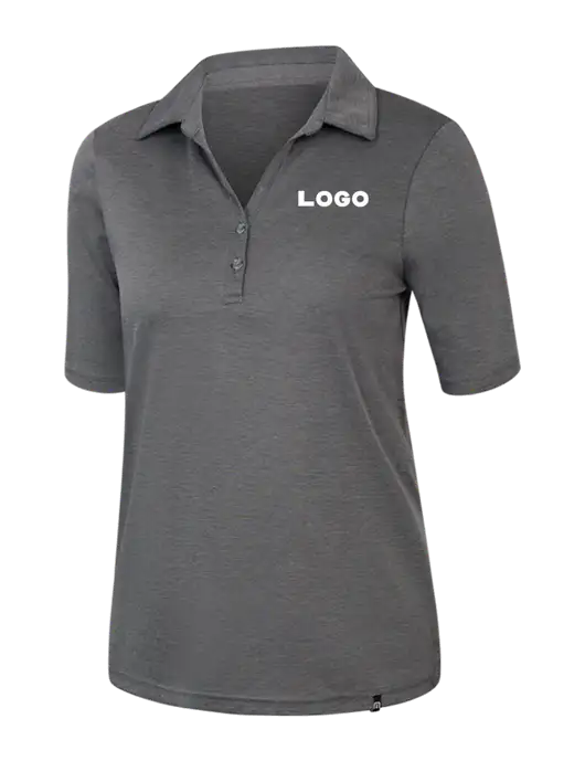 TravisMathew Womens Black Heather Sunsetters Polo w/Logo