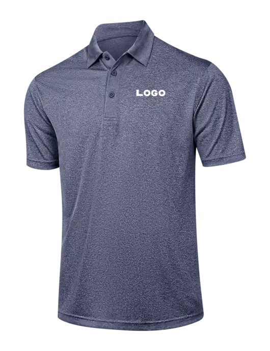 Navy Heather Contender Polo w/Logo