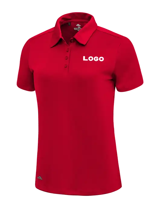 Adidas Red Womens Ultimate Solid Polo w/Logo