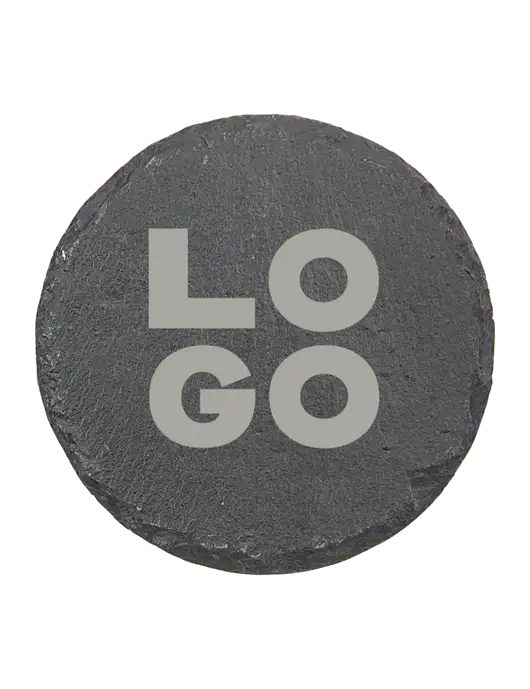 Round Slate Coaster w/Logo
