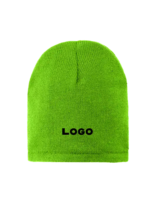 Safety Green Fleece-Lined Beanie Cap w/Logo
