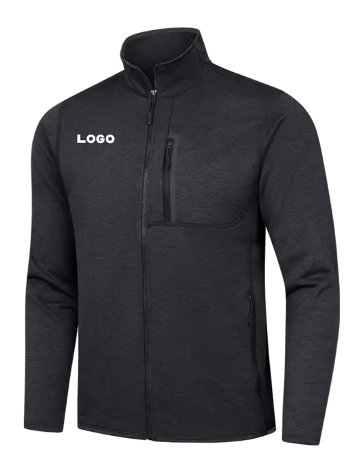 North Face Dark Grey Heather Skyline Full-Zip Fleece Jacket w/Logo