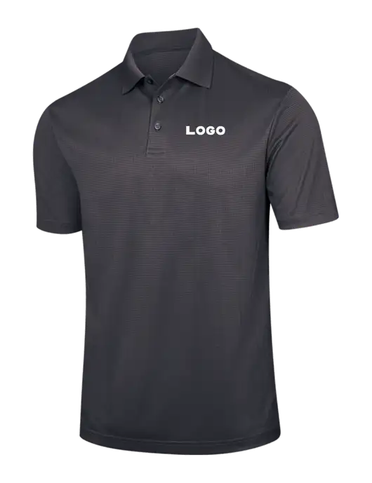 Dark Grey Performance Fine Jacquard Polo w/Logo
