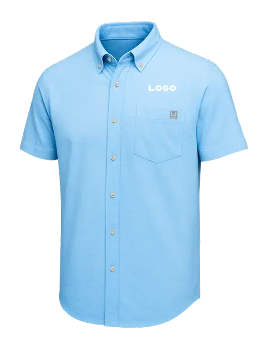 HUK Light Blue Kona Solid Shirt w/Logo