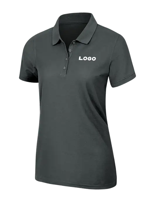 Dark Grey Womens Core Classic Pique Polo w/Logo