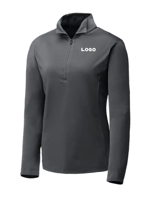 Dark Grey Womens Posicharge Competitor ¼ Zip Pullover w/Logo