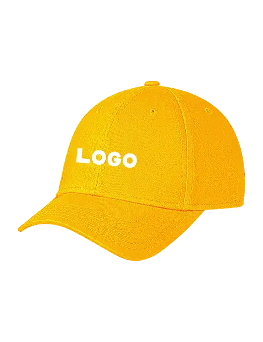 Yellow Gold Structured Soft Snap Closure Hook & Loop Cap w/Logo