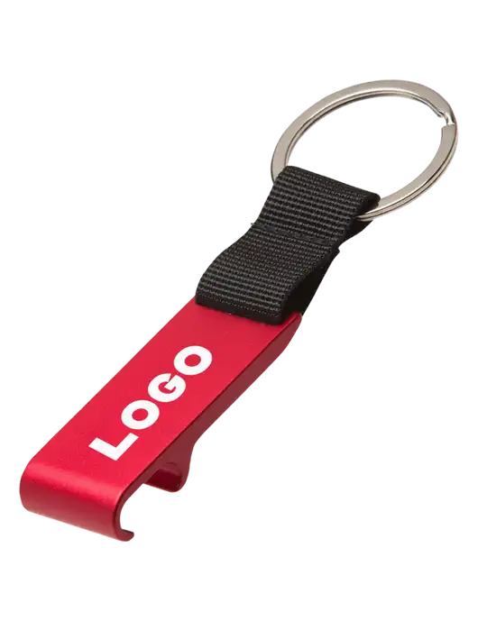 Red Bottle Opener & Key Ring w/Logo