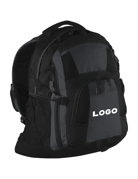 Urban Black/Grey/Black Laptop Backpack w/Logo