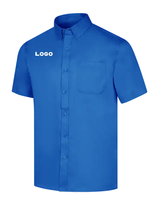 Short Sleeve Royal Blue Superpro React Twill Shirt w/Logo