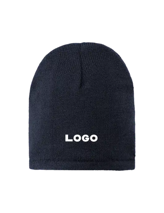 Dark Navy Fleece-Lined Beanie Cap w/Logo