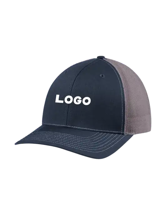 Richardson Adjustable Snapback Original 112 Trucker Cap Navy w/Charcoal Mesh w/Logo