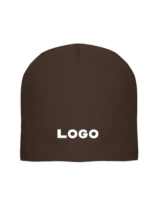 Solid Brown Element Knit Beanie w/Logo