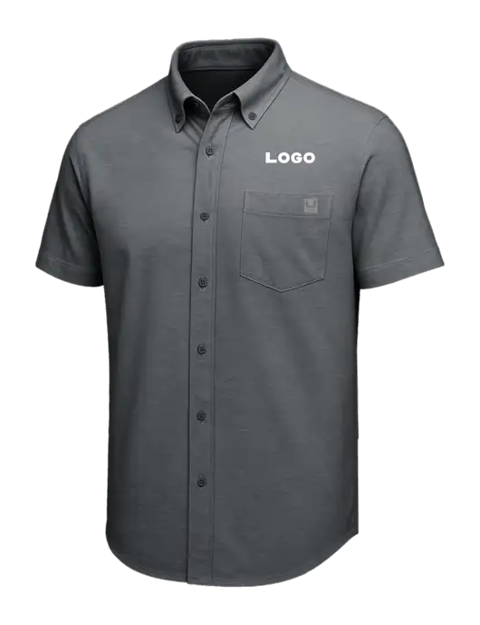 HUK Dark Grey Kona Solid Shirt w/Logo