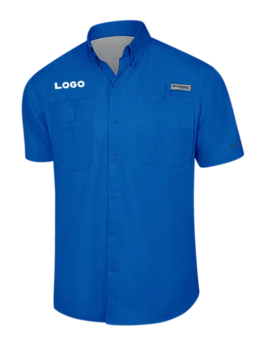 Columbia Royal PFG Tamiami II Short Sleeve Shirt w/Logo