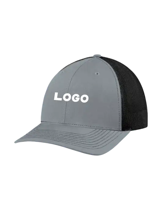 Richardson Adjustable Snapback Original 112 Trucker Cap Heather Grey w/Black Mesh w/Logo