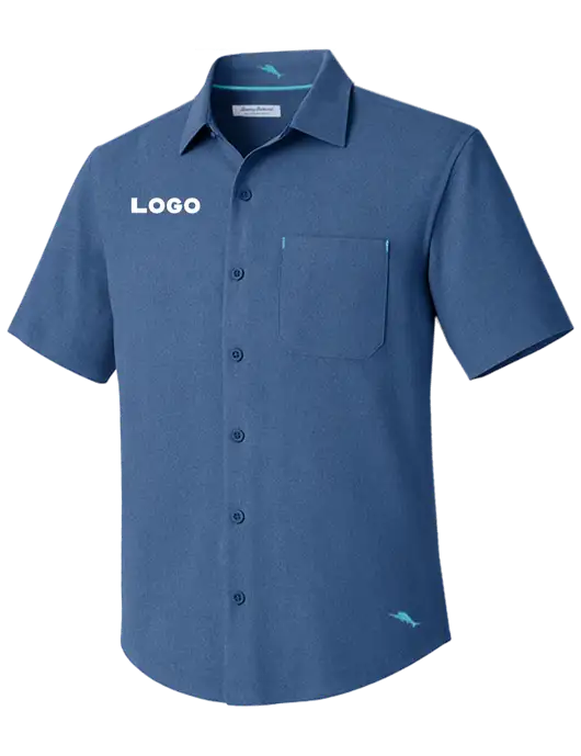 Tommy Bahama Light Navy Sandy Point Short Sleeve Shirt w/Logo