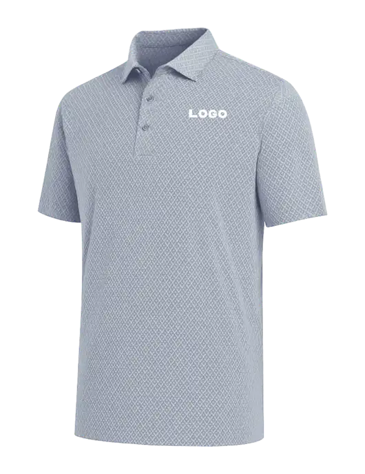 Callaway All-Over Stitched Medium Grey Chev Polo  w/Logo