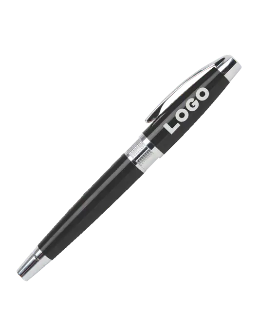 Masscotti Black Rollerball Pen - Black Ink w/Logo