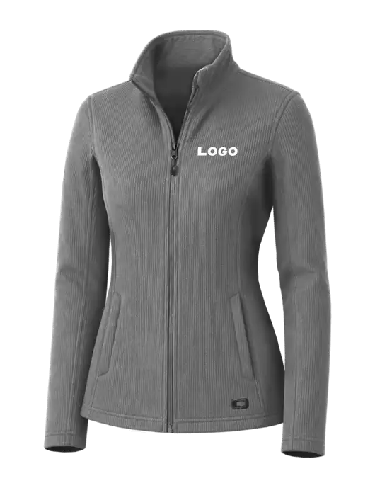 OGIO Medium Grey Womens Grit Fleece Jacket w/Logo