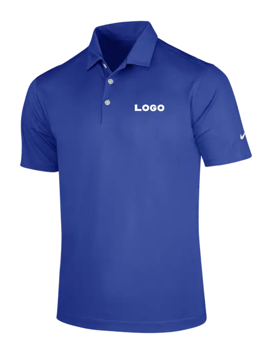 NIKE Dark Royal Dri-Fit Vertical Mesh Polo w/Logo