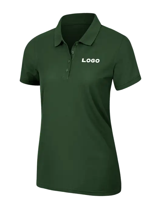Dark Green Womens Core Classic Pique Polo w/Logo