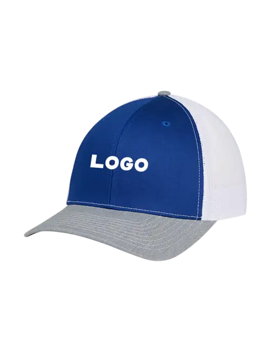 Richardson Adjustable Snapback Original 112 Trucker Cap Royal/HeatherGrey/White Mesh w/Logo