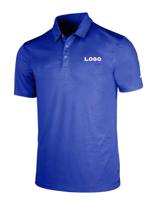 NIKE Dark Royal Dri-Fit Embossed Tri-Blade Polo w/Logo