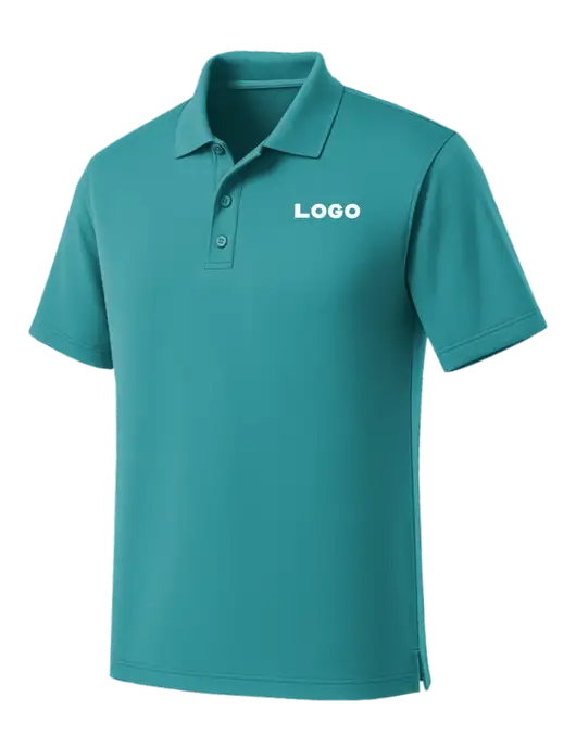 Light Teal Dry Zone UV Micro Mesh Polo w/Logo
