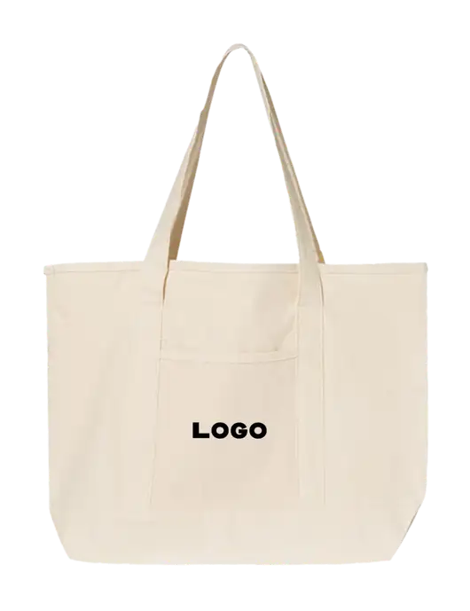 Natural Large Canvas Deluxe Tote w/Logo