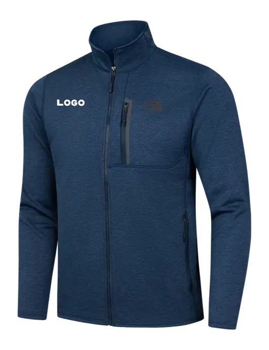 North Face Navy Heather Skyline Full-Zip Fleece Jacket w/Logo