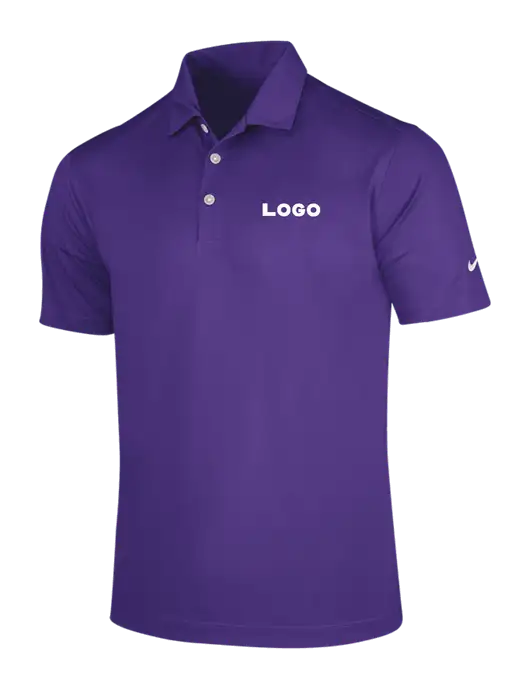 NIKE Purple Dri-Fit Vertical Mesh Polo w/Logo