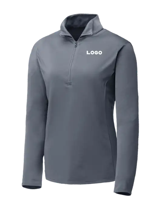 Medium Grey Womens Posicharge Competitor ¼ Zip Pullover w/Logo
