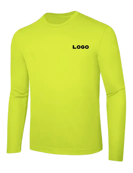 Long Sleeve Safety Yellow PosiCharge Competitor Tee w/Logo