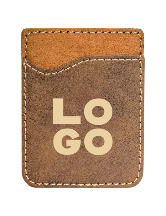 Rustic Laserable Leatherette Phone Wallet w/Logo