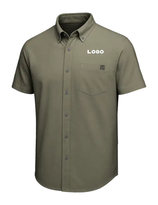 HUK Light Olive Kona Solid Shirt w/Logo
