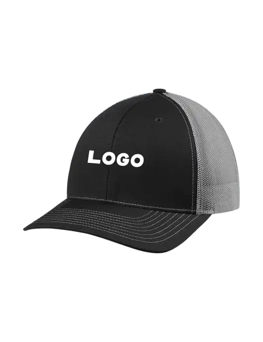Richardson Adjustable Snapback Original 112 Trucker Cap Black w/Charcoal Mesh w/Logo