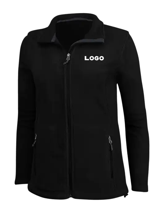 Womens Black Fleece Jacket w/Logo