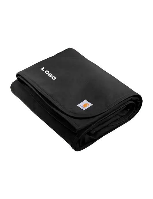 Carhartt Black Firm Duck Sherpa-Lined Blanket w/Logo