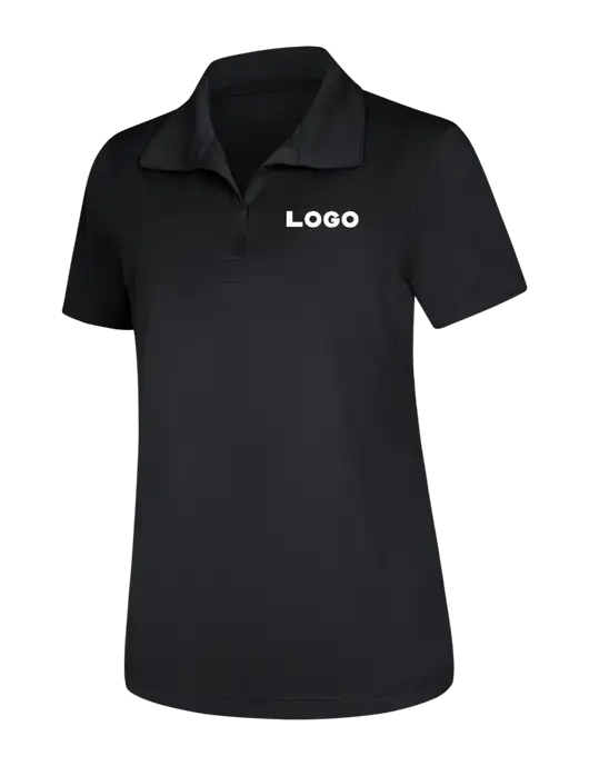 Womens Black Micropique Sport-Wick Polo w/Logo