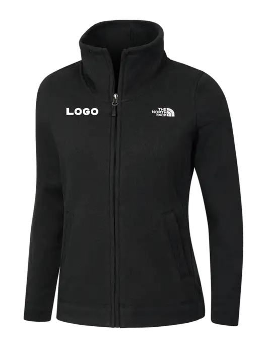 North Face Womens Black Heather Sweater Fleece Jacket w/Logo