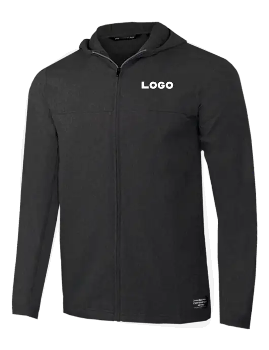 TravisMathew Dark Heather Grey Balboa Hooded Full-Zip Jacket w/Logo