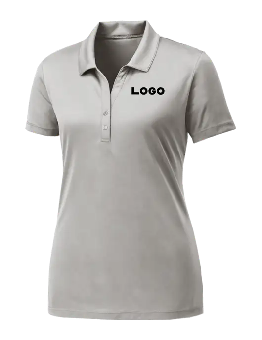 Womens Very Light Grey PosiCharge Competitor Polo w/Logo